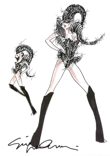 Born This Way Ball Tour outfits [Armani sketches]